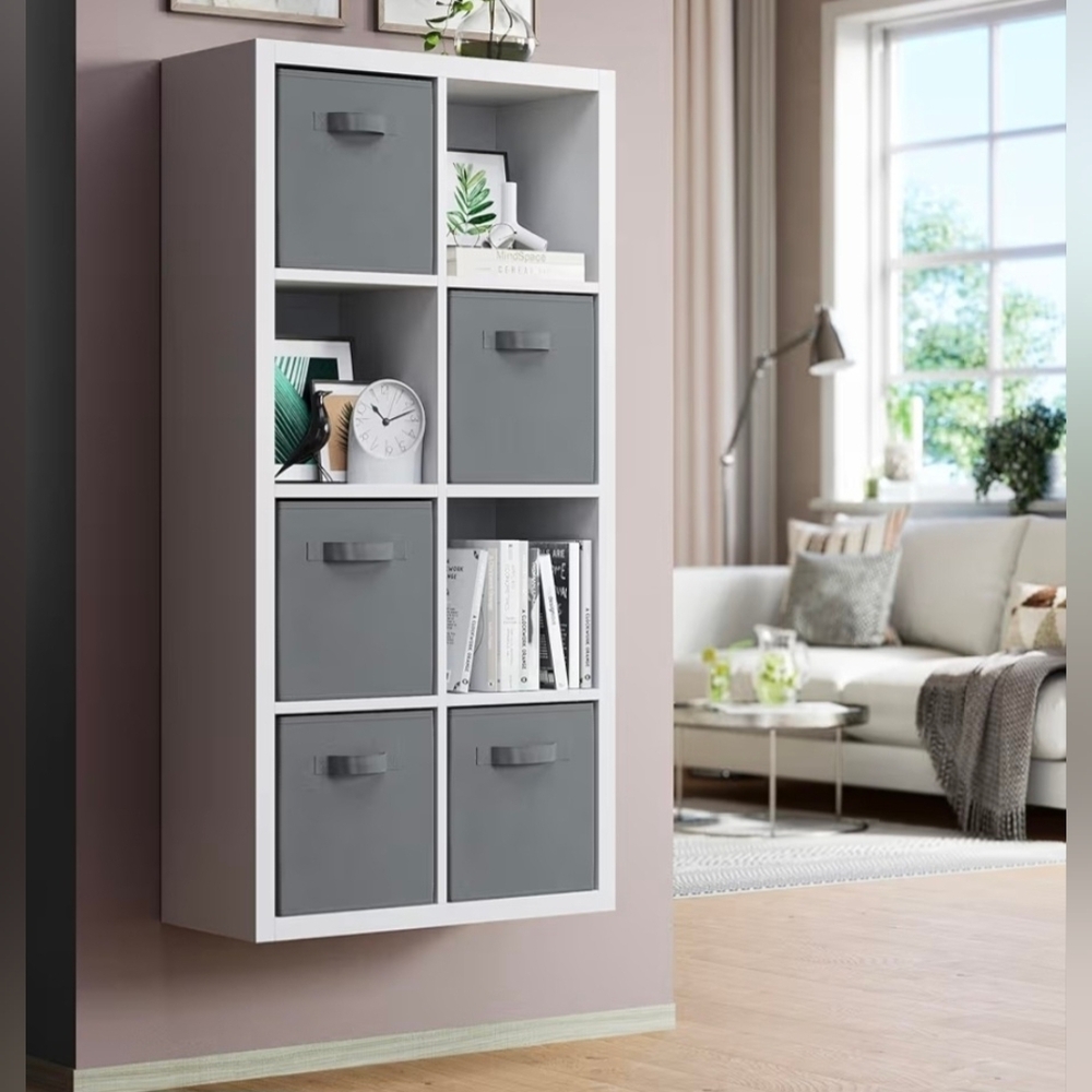 🔸️Gray Canvas Dual Handle Collapsible Storage Bin Set of 4